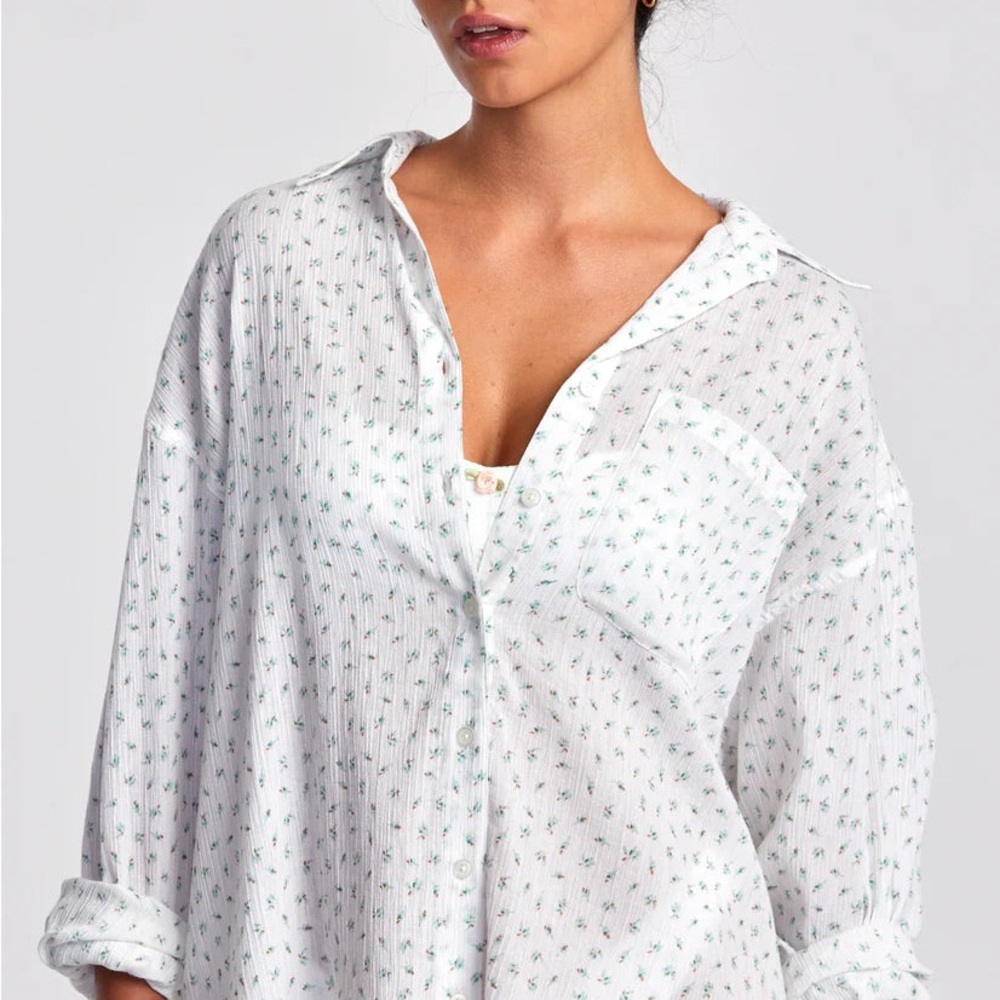 NWT RVCA Gimme Floral Shirt Dress Coverup Size Large